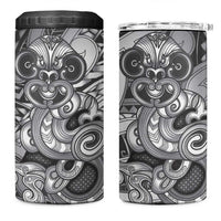 Aotearoa Maori Hei Tiki 4 in 1 Can Cooler Tumbler Kiwikiwi Kowhaiwhai Puhoro Motif