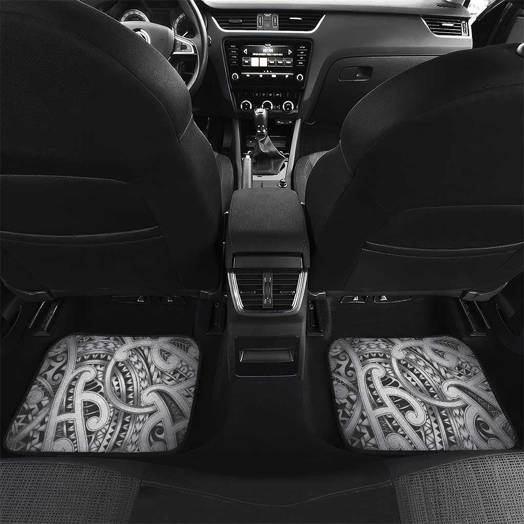 Aotearoa Maori Hei Tiki Car Mats Kiwikiwi Kowhaiwhai Puhoro Motif LT9 Set 2pcs - Back Grey - Polynesian Pride