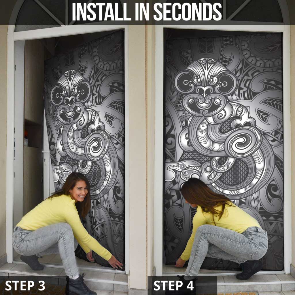Aotearoa Maori Hei Tiki Door Cover Kiwikiwi Kowhaiwhai Puhoro Motif