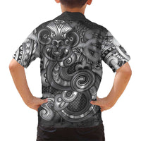 Aotearoa Maori Hei Tiki Family Matching Off Shoulder Maxi Dress and Hawaiian Shirt Kiwikiwi Kowhaiwhai Puhoro Motif LT9 - Polynesian Pride