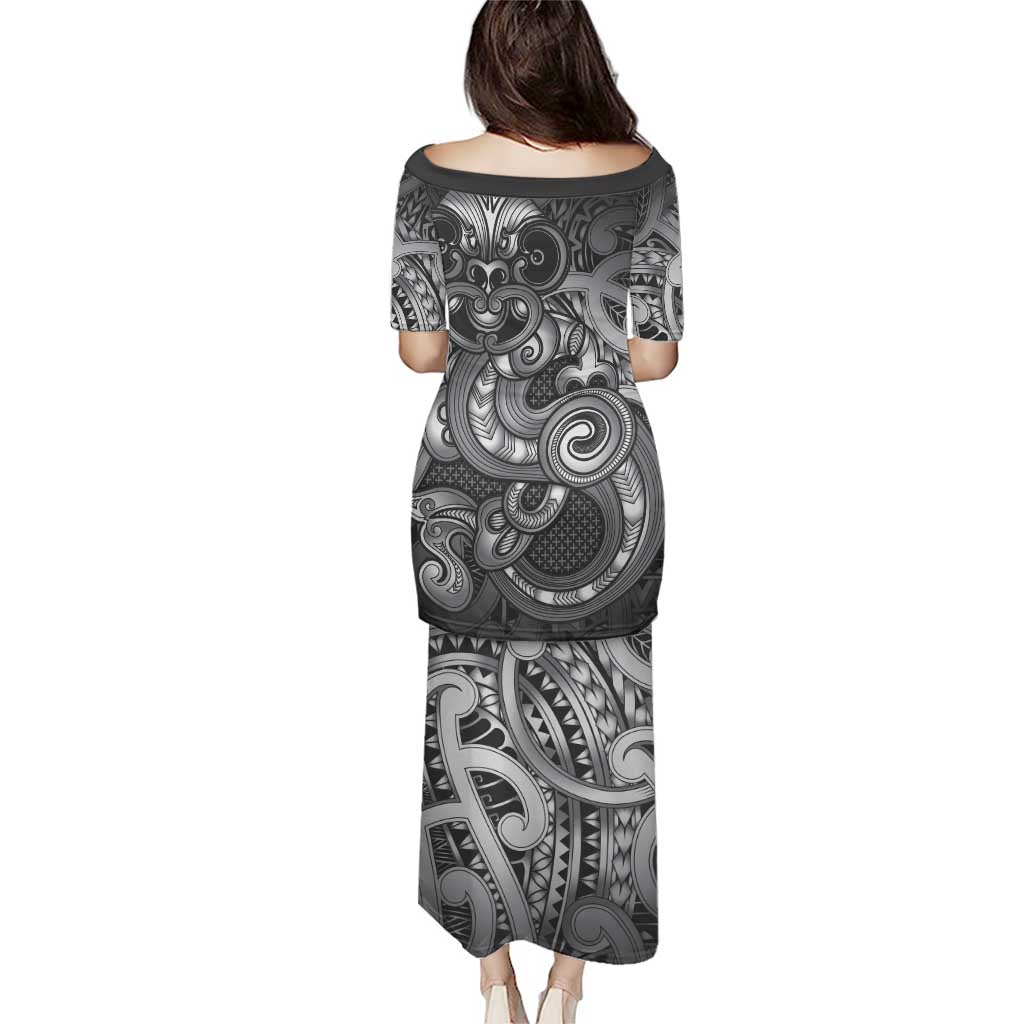 Aotearoa Maori Hei Tiki Family Matching Puletasi and Hawaiian Shirt Kiwikiwi Kowhaiwhai Puhoro Motif LT9 - Polynesian Pride
