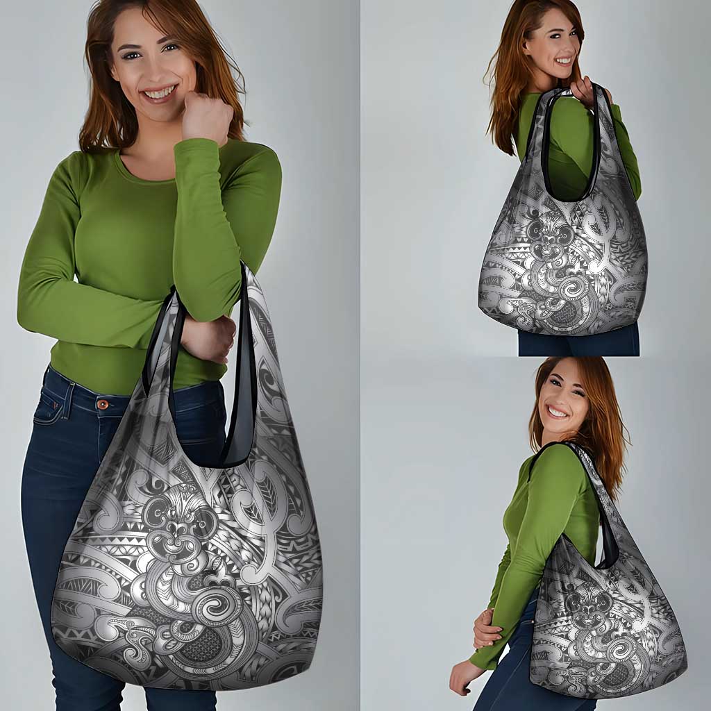Aotearoa Maori Hei Tiki Grocery Bag Kiwikiwi Kowhaiwhai Puhoro Motif LT9 - Polynesian Pride