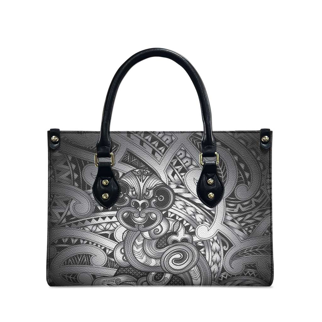 Aotearoa Maori Hei Tiki Leather Bag Kiwikiwi Kowhaiwhai Puhoro Motif