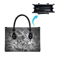 Aotearoa Maori Hei Tiki Leather Bag Kiwikiwi Kowhaiwhai Puhoro Motif