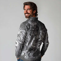 Aotearoa Maori Hei Tiki Long Sleeve Polo Shirt Kiwikiwi Kowhaiwhai Puhoro Motif