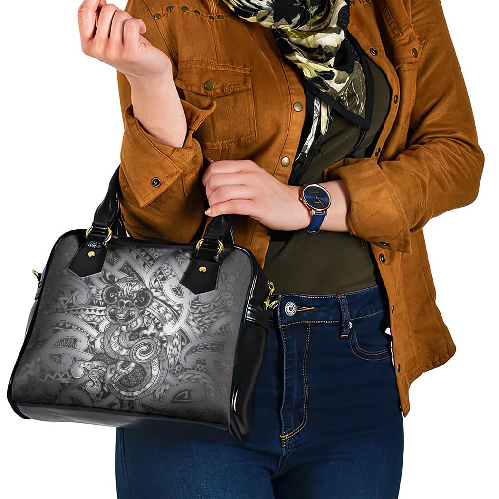 Aotearoa Maori Hei Tiki Shoulder Handbag Kiwikiwi Kowhaiwhai Puhoro Motif