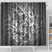 Aotearoa Maori Hei Tiki Shower Curtain Kiwikiwi Kowhaiwhai Puhoro Motif LT9 - Polynesian Pride