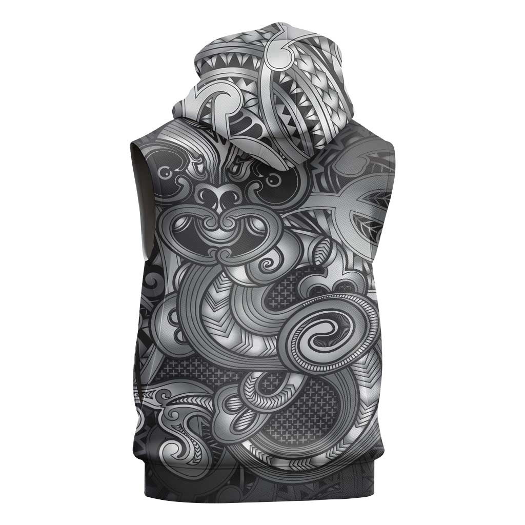 Aotearoa Maori Hei Tiki Sleeveless Hoodie Kiwikiwi Kowhaiwhai Puhoro Motif LT9 - Polynesian Pride