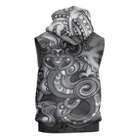 Aotearoa Maori Hei Tiki Sleeveless Hoodie Kiwikiwi Kowhaiwhai Puhoro Motif LT9 - Polynesian Pride