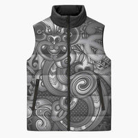 Aotearoa Maori Hei Tiki Sleeveless Puffer Jacket Kiwikiwi Kowhaiwhai Puhoro Motif LT9 Unisex Grey - Polynesian Pride