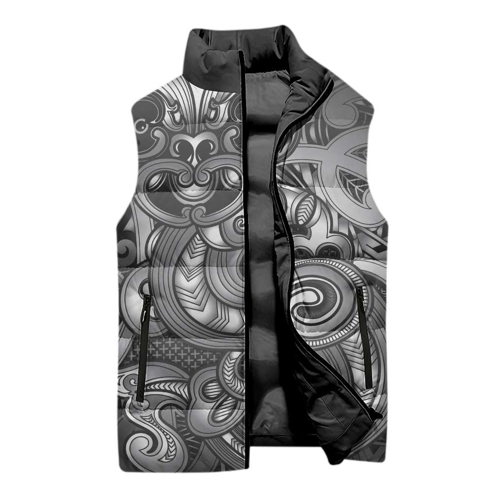 Aotearoa Maori Hei Tiki Sleeveless Puffer Jacket Kiwikiwi Kowhaiwhai Puhoro Motif LT9 - Polynesian Pride