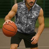 Aotearoa Maori Hei Tiki Sleeveless Zip Hoodie Kiwikiwi Kowhaiwhai Puhoro Motif