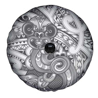 Aotearoa Maori Hei Tiki Spare Tire Cover Kiwikiwi Kowhaiwhai Puhoro Motif