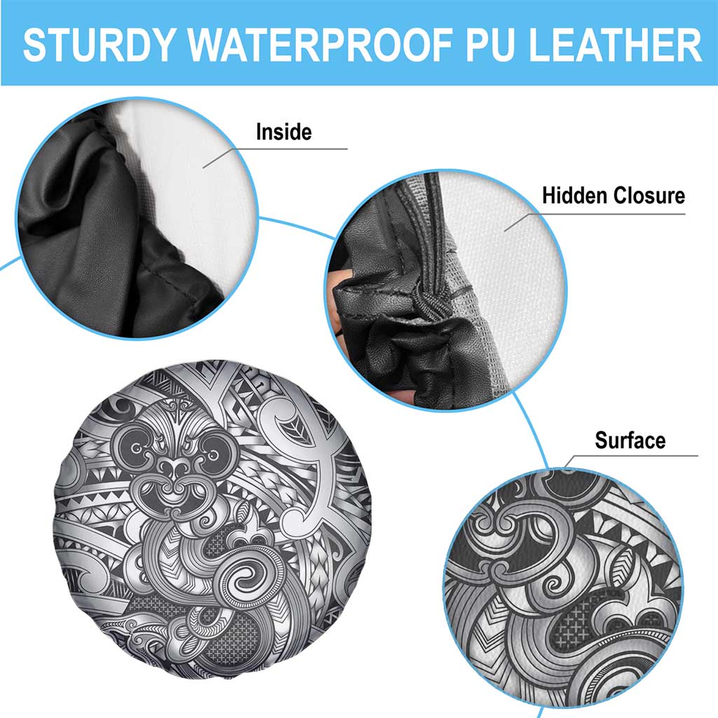 Aotearoa Maori Hei Tiki Spare Tire Cover Kiwikiwi Kowhaiwhai Puhoro Motif