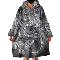 Aotearoa Maori Hei Tiki Wearable Blanket Hoodie Kiwikiwi Kowhaiwhai Puhoro Motif