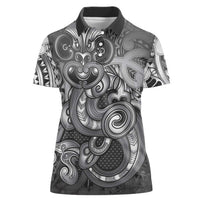 Aotearoa Maori Hei Tiki Women Polo Shirt Kiwikiwi Kowhaiwhai Puhoro Motif