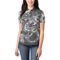 Aotearoa Maori Hei Tiki Women Polo Shirt Kiwikiwi Kowhaiwhai Puhoro Motif