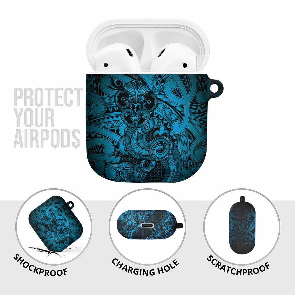 Aotearoa Maori Hei Tiki AirPods Case Kikorangi Kowhaiwhai Puhoro Motif LT9 - Polynesian Pride