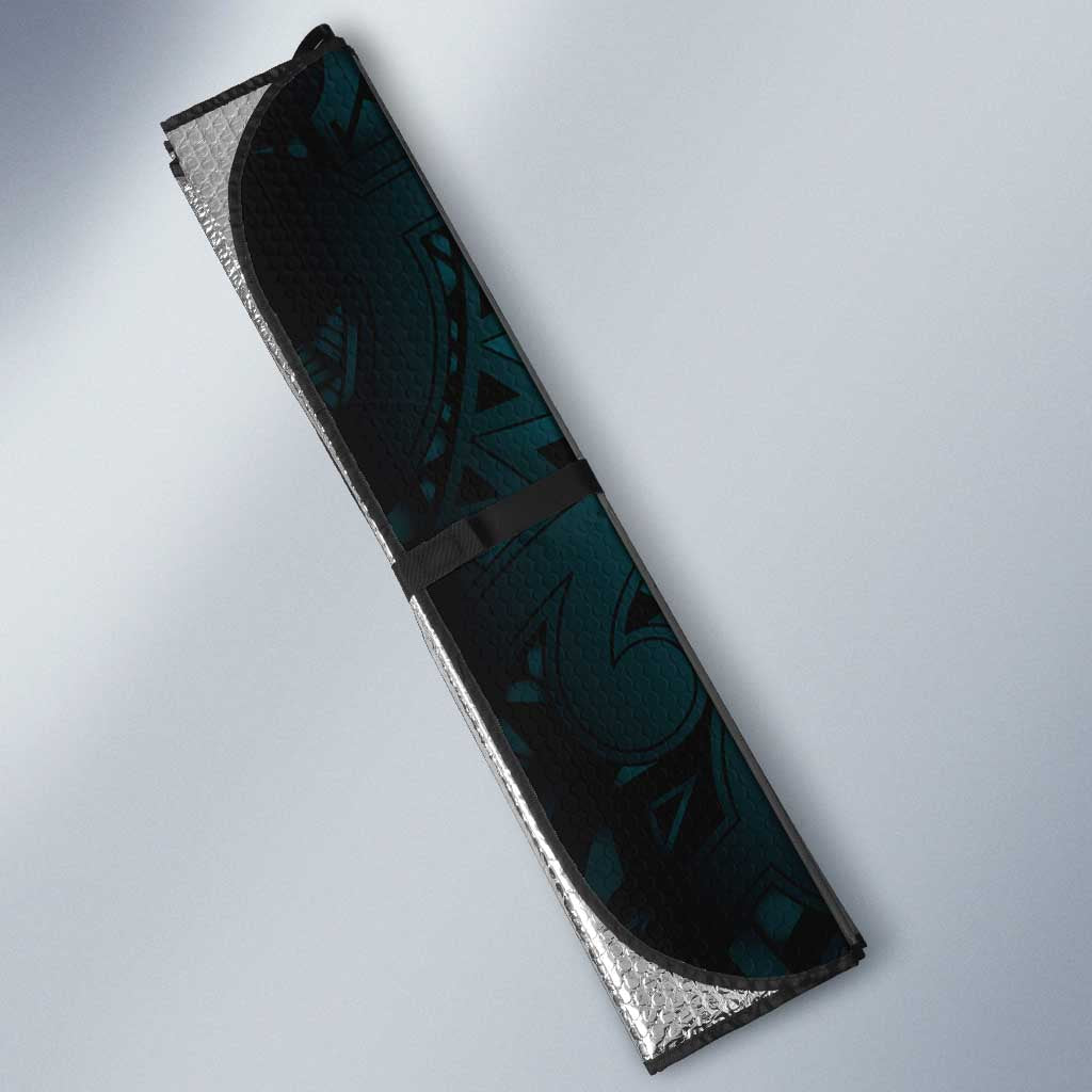 Aotearoa Maori Hei Tiki Auto Sun Shade Kikorangi Kowhaiwhai Puhoro Motif LT9 - Polynesian Pride