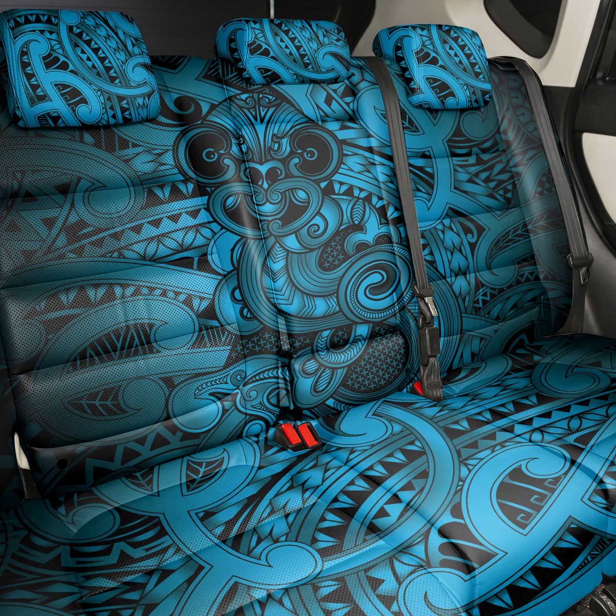 Aotearoa Maori Hei Tiki Back Car Seat Cover Kikorangi Kowhaiwhai Puhoro Motif LT9 - Polynesian Pride