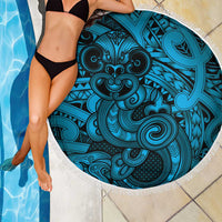 Aotearoa Maori Hei Tiki Beach Blanket Kikorangi Kowhaiwhai Puhoro Motif LT9 - Polynesian Pride