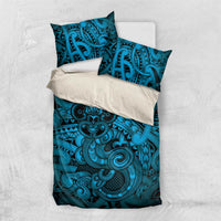 Aotearoa Maori Hei Tiki Bedding Set Kikorangi Kowhaiwhai Puhoro Motif