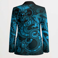 Aotearoa Maori Hei Tiki Blazer Kikorangi Kowhaiwhai Puhoro Motif