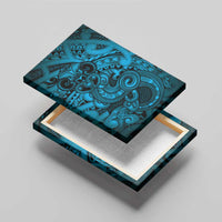 Aotearoa Maori Hei Tiki Canvas Wall Art Kikorangi Kowhaiwhai Puhoro Motif LT9 - Polynesian Pride