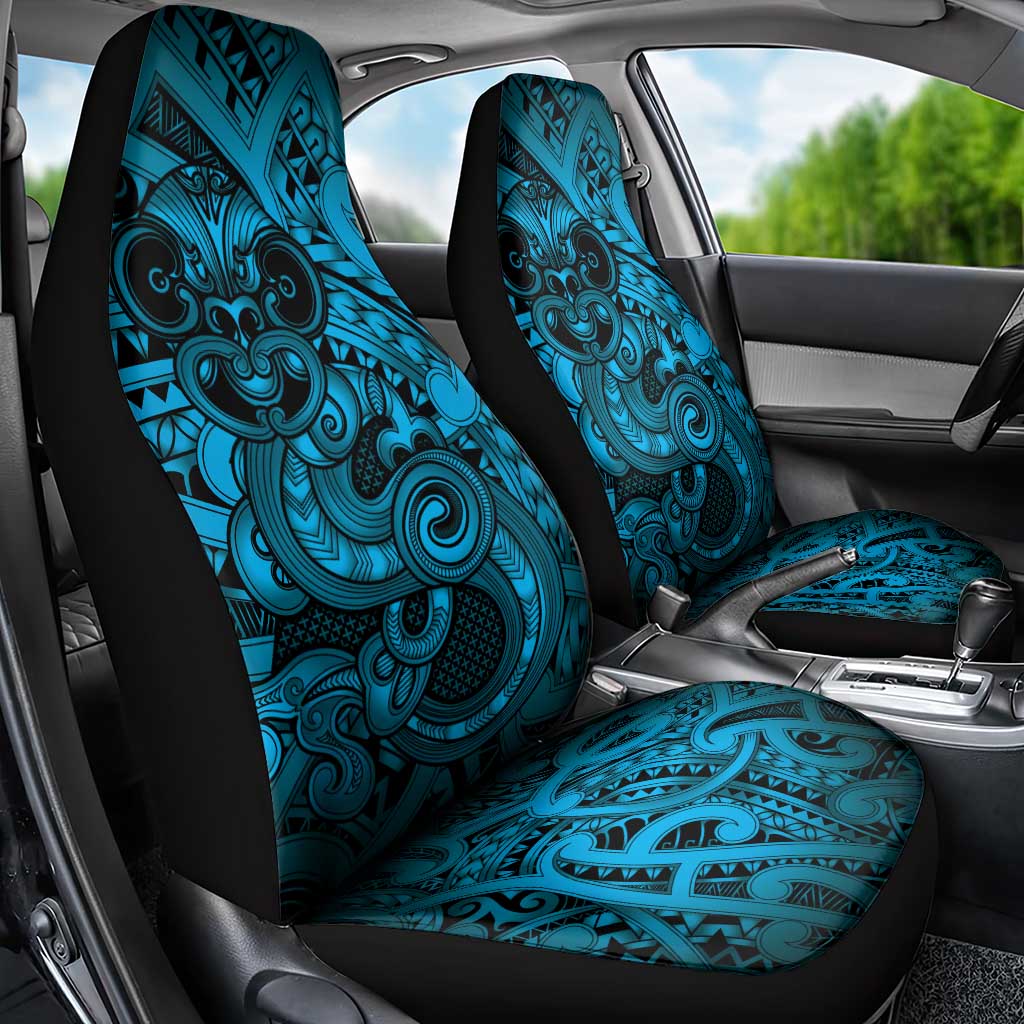 Aotearoa Maori Hei Tiki Car Seat Cover Kikorangi Kowhaiwhai Puhoro Motif LT9 - Polynesian Pride