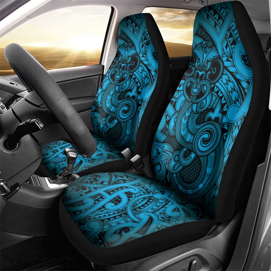 Aotearoa Maori Hei Tiki Car Seat Cover Kikorangi Kowhaiwhai Puhoro Motif LT9 - Polynesian Pride