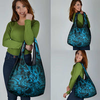 Aotearoa Maori Hei Tiki Grocery Bag Kikorangi Kowhaiwhai Puhoro Motif LT9 - Polynesian Pride