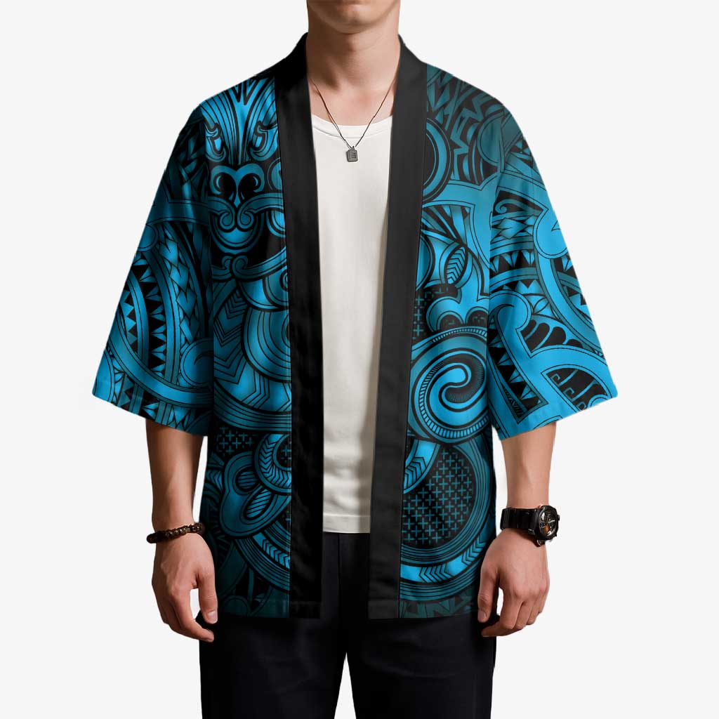 Aotearoa Maori Hei Tiki Kimono Kikorangi Kowhaiwhai Puhoro Motif LT9 - Polynesian Pride
