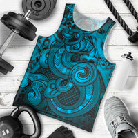 Aotearoa Maori Hei Tiki Men Tank Top Kikorangi Kowhaiwhai Puhoro Motif LT9 - Polynesian Pride