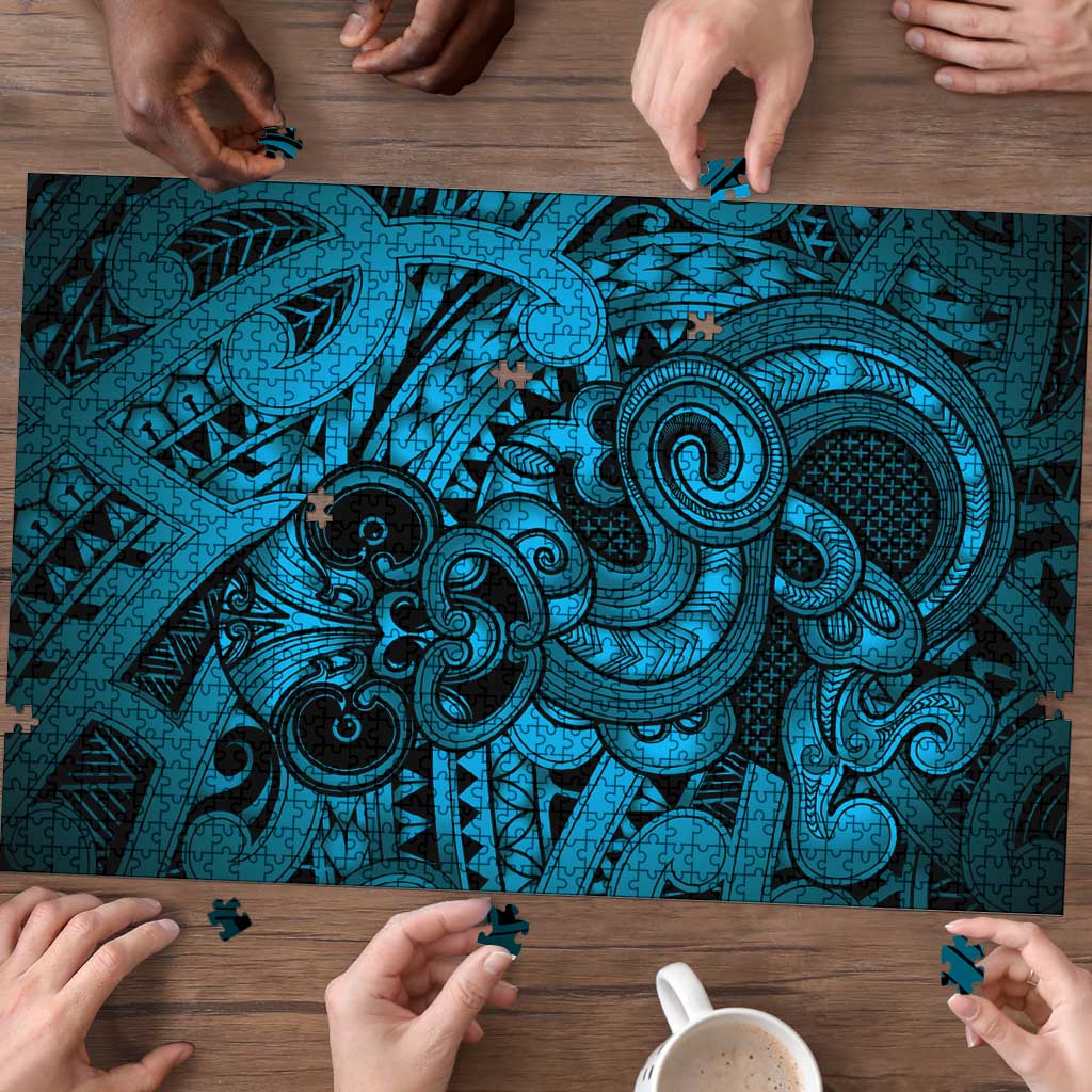 Aotearoa Maori Hei Tiki Puzzle Kikorangi Kowhaiwhai Puhoro Motif LT9 - Polynesian Pride