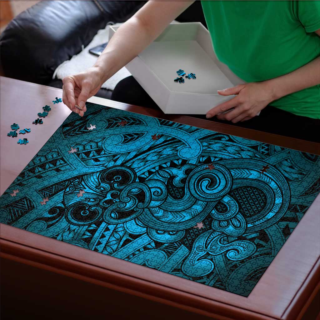Aotearoa Maori Hei Tiki Puzzle Kikorangi Kowhaiwhai Puhoro Motif LT9 - Polynesian Pride