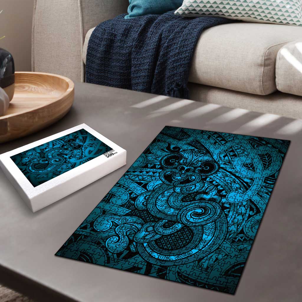 Aotearoa Maori Hei Tiki Puzzle Kikorangi Kowhaiwhai Puhoro Motif LT9 - Polynesian Pride