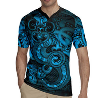 Aotearoa Maori Hei Tiki Rugby Jersey Kikorangi Kowhaiwhai Puhoro Motif LT9 - Polynesian Pride