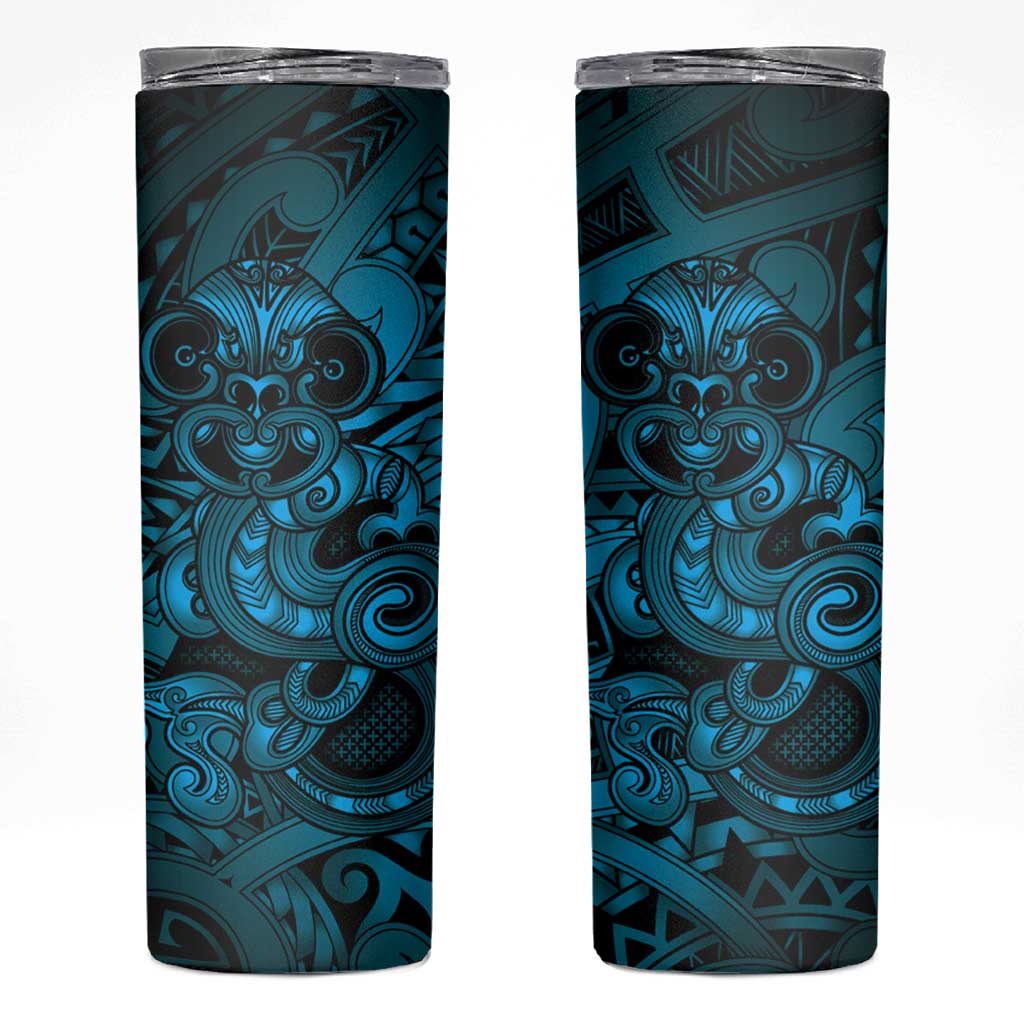 Aotearoa Maori Hei Tiki Skinny Tumbler Kikorangi Kowhaiwhai Puhoro Motif