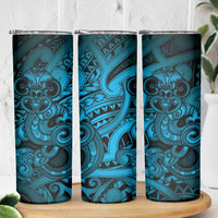 Aotearoa Maori Hei Tiki Skinny Tumbler Kikorangi Kowhaiwhai Puhoro Motif LT9 - Polynesian Pride