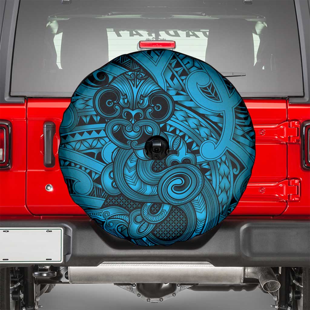 Aotearoa Maori Hei Tiki Spare Tire Cover Kikorangi Kowhaiwhai Puhoro Motif LT9 - Polynesian Pride