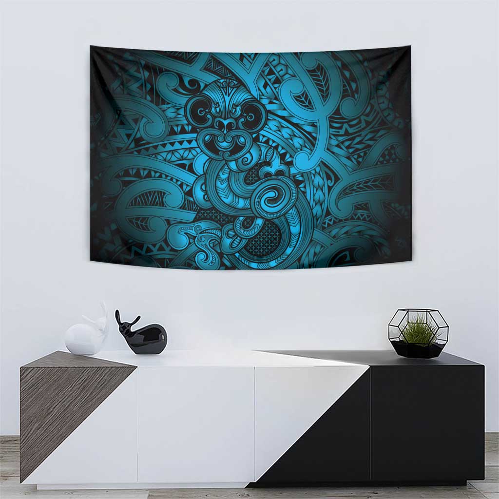 Aotearoa Maori Hei Tiki Tapestry Kikorangi Kowhaiwhai Puhoro Motif LT9 - Polynesian Pride
