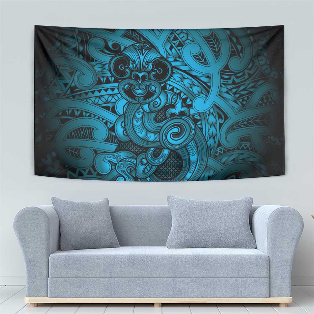Aotearoa Maori Hei Tiki Tapestry Kikorangi Kowhaiwhai Puhoro Motif LT9 - Polynesian Pride