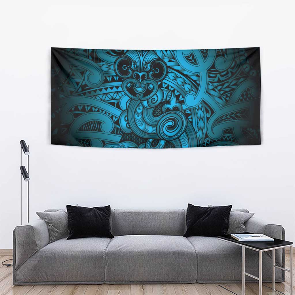 Aotearoa Maori Hei Tiki Tapestry Kikorangi Kowhaiwhai Puhoro Motif LT9 - Polynesian Pride