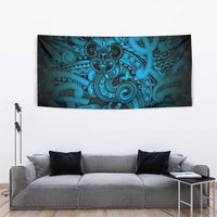 Aotearoa Maori Hei Tiki Tapestry Kikorangi Kowhaiwhai Puhoro Motif LT9 - Polynesian Pride