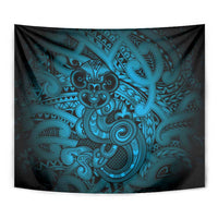 Aotearoa Maori Hei Tiki Tapestry Kikorangi Kowhaiwhai Puhoro Motif LT9 - Polynesian Pride