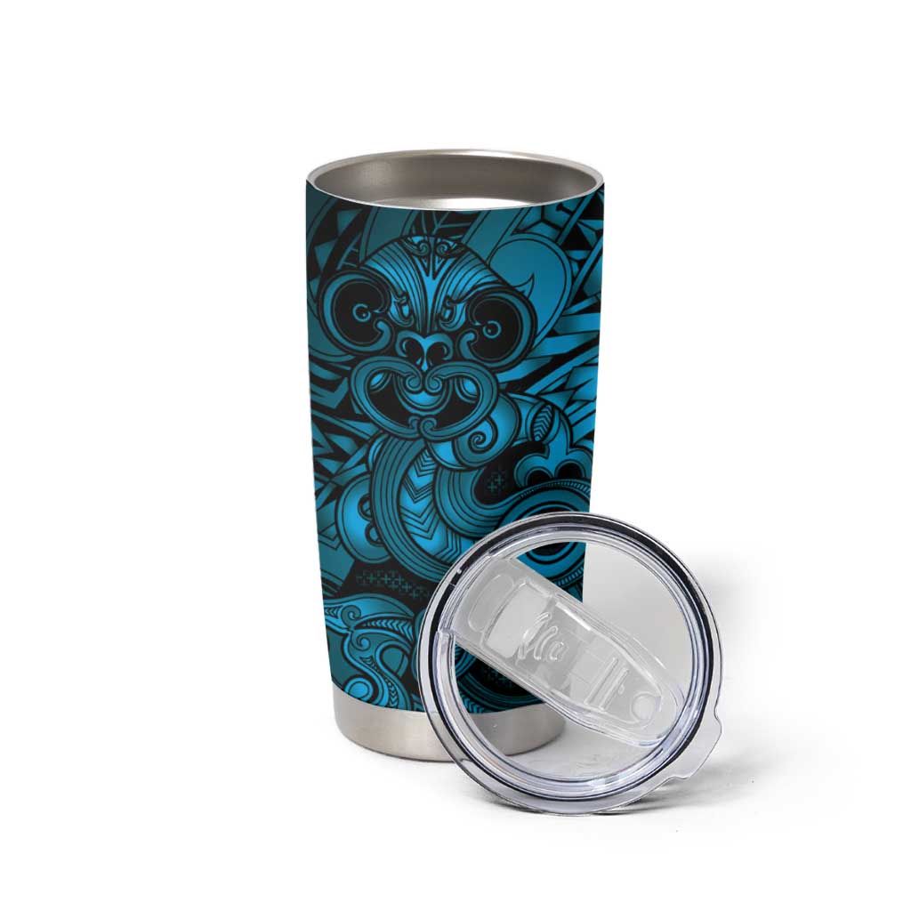 Aotearoa Maori Hei Tiki Tumbler Cup Kikorangi Kowhaiwhai Puhoro Motif LT9 - Polynesian Pride