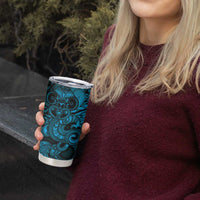 Aotearoa Maori Hei Tiki Tumbler Cup Kikorangi Kowhaiwhai Puhoro Motif LT9 - Polynesian Pride