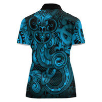 Aotearoa Maori Hei Tiki Women Polo Shirt Kikorangi Kowhaiwhai Puhoro Motif