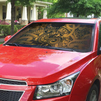 Aotearoa Maori Hei Tiki Auto Sun Shade Koura Kowhaiwhai Puhoro Motif LT9 - Polynesian Pride