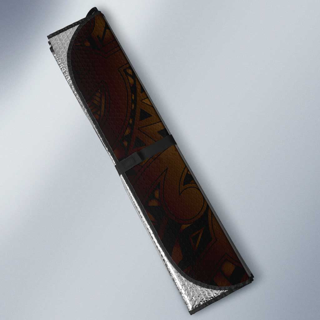 Aotearoa Maori Hei Tiki Auto Sun Shade Koura Kowhaiwhai Puhoro Motif LT9 - Polynesian Pride